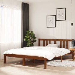 vidaXL Massivholzbett Honigbraun 140x190 cm