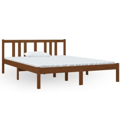 vidaXL Massivholzbett Honigbraun 140x190 cm