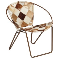 vidaXL Sessel Diamond Braun Echtleder