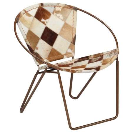 vidaXL Sessel Diamond Braun Echtleder