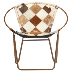 vidaXL Sessel Diamond Braun Echtleder