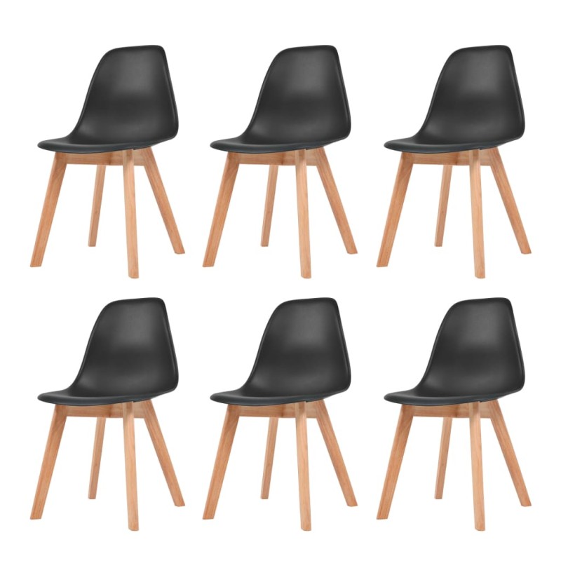 vidaXL Esszimmerstühle 6 Stk. Schwarz Kunststoff vidaXL Esszimmerstühle 6 Stk. Schwarz Kunststoff