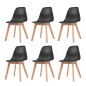 vidaXL Esszimmerstühle 6 Stk. Schwarz Kunststoff vidaXL Esszimmerstühle 6 Stk. Schwarz Kunststoff