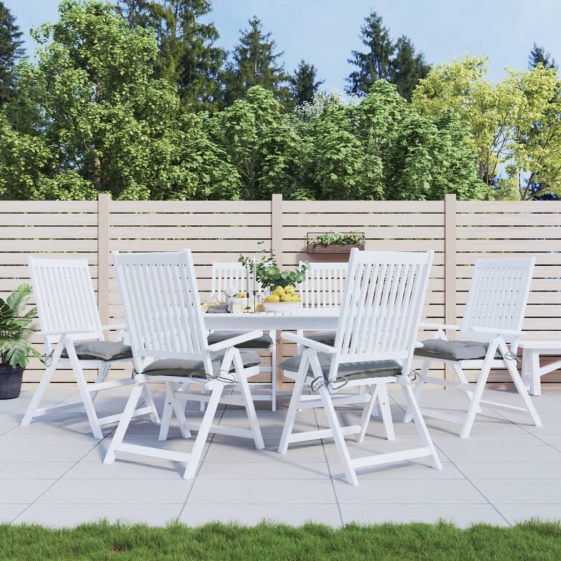 Stuhlkissen 6 Stk. Grau 40x40x7 cm Oxford-Gewebe Stuhlkissen 6 Stk. Grau 40x40x7 cm Oxford-Gewebe
