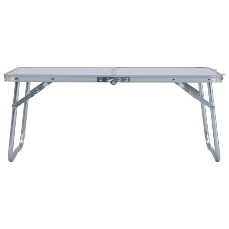 vidaXL Klappbarer Campingtisch Weiß Aluminium 60 x 40 cm
