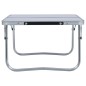 vidaXL Klappbarer Campingtisch Weiß Aluminium 60 x 40 cm vidaXL Klappbarer Campingtisch Weiß Aluminium 60 x 40 cm