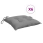 Stuhlkissen 6 Stk. Grau 40x40x7 cm Oxford-Gewebe Stuhlkissen 6 Stk. Grau 40x40x7 cm Oxford-Gewebe