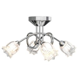 vidaXL Deckenleuchte mit Glasschirmen in Blumenform für 4 G9 LEDs