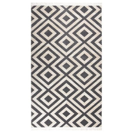 vidaXL Outdoor-Teppich Flachgewebe 115x170cm Hellschwarz und Hellbeige