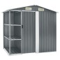 vidaXL Gartenhaus mit Regal Grau 205x130x183 cm Eisen vidaXL Gartenhaus mit Regal Grau 205x130x183 cm Eisen