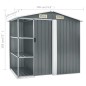 vidaXL Gartenhaus mit Regal Grau 205x130x183 cm Eisen vidaXL Gartenhaus mit Regal Grau 205x130x183 cm Eisen