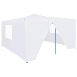 vidaXL Faltpavillon mit 4 Seitenwänden 5x5 m Weiß
