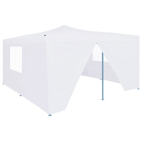 vidaXL Faltpavillon mit 4 Seitenwänden 5x5 m Weiß