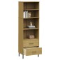 vidaXL Bücherregal OSLO mit 2 Schubladen Braun 60x35x180 cm Massivholz vidaXL Bücherregal OSLO mit 2 Schubladen Braun 60x35x180 cm Massivholz