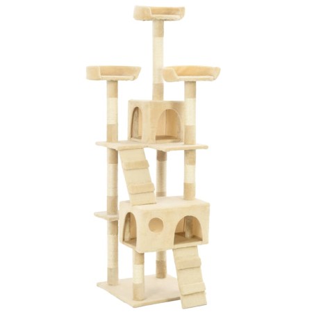 vidaXL Katzen-Kratzbaum mit Sisal-Säulen 170 cm Beige 