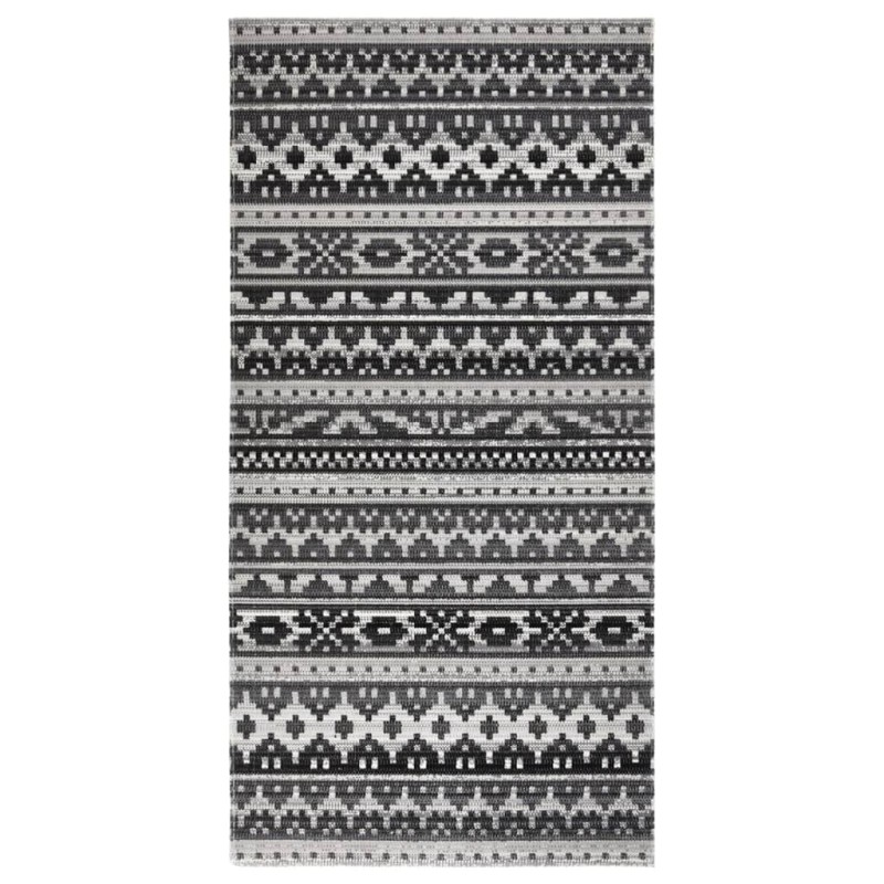 vidaXL Outdoor-Teppich Flachgewebe 100x200 cm Dunkelgrau vidaXL Outdoor-Teppich Flachgewebe 100x200 cm Dunkelgrau