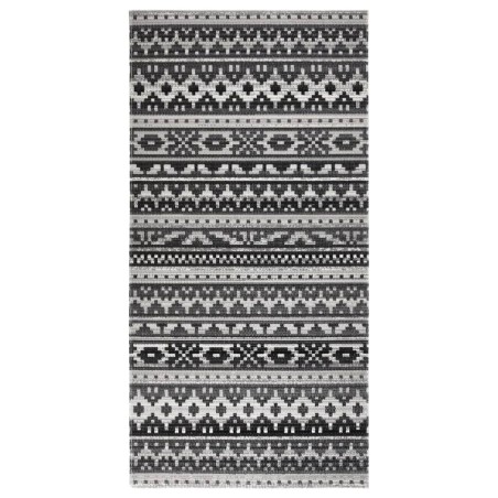 vidaXL Outdoor-Teppich Flachgewebe 100x200 cm Dunkelgrau