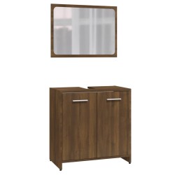vidaXL Badmöbel-Set Braun Eichen-Optik Holzwerkstoff