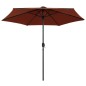 vidaXL Sonnenschirm mit LED-Leuchten Alu-Mast 270 cm Terracotta-Rot vidaXL Sonnenschirm mit LED-Leuchten Alu-Mast 270 cm Terracotta-Rot