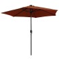 vidaXL Sonnenschirm mit LED-Leuchten Alu-Mast 270 cm Terracotta-Rot vidaXL Sonnenschirm mit LED-Leuchten Alu-Mast 270 cm Terracotta-Rot