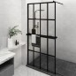 vidaXL Duschwand mit Ablage für Walk-In-Dusche Schwarz 118x190 cm ESG vidaXL Duschwand mit Ablage für Walk-In-Dusche Schwarz 118x190 cm ESG