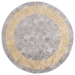 vidaXL Teppich Waschbar Grau φ120 cm Rutschfest