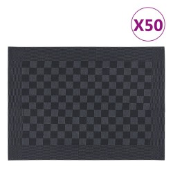 vidaXL Geschirrtücher 50 Stk. Schwarz und Grau 50x70 cm Baumwolle