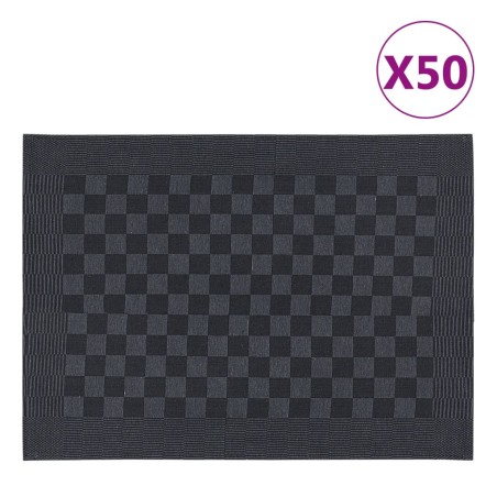 vidaXL Geschirrtücher 50 Stk. Schwarz und Grau 50x70 cm Baumwolle