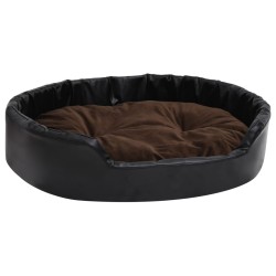 vidaXL Hundebett Schwarz-Braun 90x79x20 cm Plüsch und Kunstleder