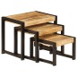 vidaXL Satztische 3 Stk. Massivholz Mango vidaXL Satztische 3 Stk. Massivholz Mango