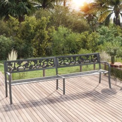 vidaXL Doppel-Gartenbank 246 cm Grau Stahl