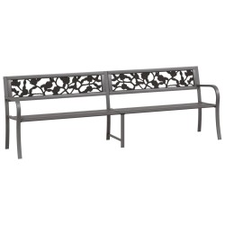 vidaXL Doppel-Gartenbank 246 cm Grau Stahl