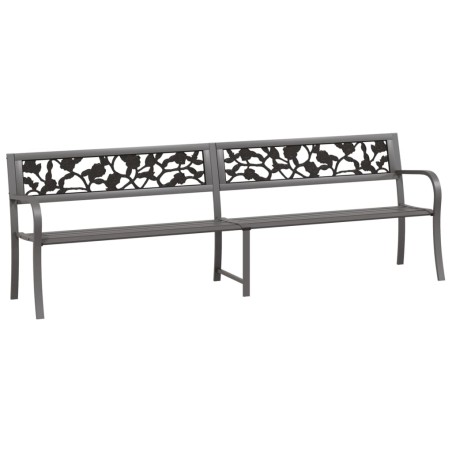 vidaXL Doppel-Gartenbank 246 cm Grau Stahl