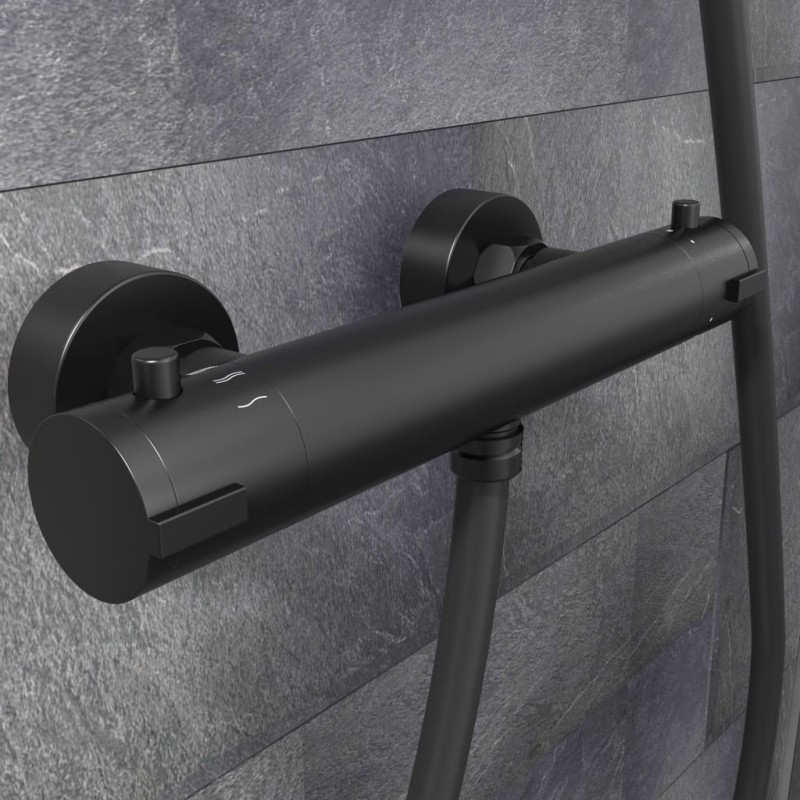 SCHÜTTE Duscharmatur mit Thermostat LONDON Schwarz SCHÜTTE Duscharmatur mit Thermostat LONDON Schwarz
