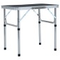 vidaXL Klappbarer Campingtisch Grau Aluminium 60x45 cm vidaXL Klappbarer Campingtisch Grau Aluminium 60x45 cm