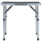 vidaXL Klappbarer Campingtisch Grau Aluminium 60x45 cm vidaXL Klappbarer Campingtisch Grau Aluminium 60x45 cm