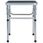 vidaXL Klappbarer Campingtisch Grau Aluminium 60x45 cm vidaXL Klappbarer Campingtisch Grau Aluminium 60x45 cm