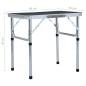 vidaXL Klappbarer Campingtisch Grau Aluminium 60x45 cm vidaXL Klappbarer Campingtisch Grau Aluminium 60x45 cm