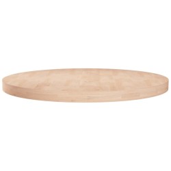 vidaXL Runde Tischplatte Ø60x4 cm Unbehandeltes Massivholz Eiche