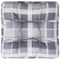 Palettenkissen Grau Karomuster 50x50x12 cm Stoff