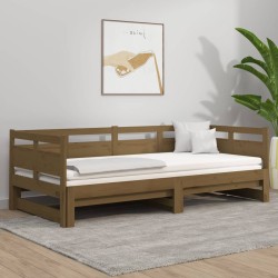 vidaXL Tagesbett Ausziehbar Honigbraun Massivholz Kiefer 2x(90x200) cm