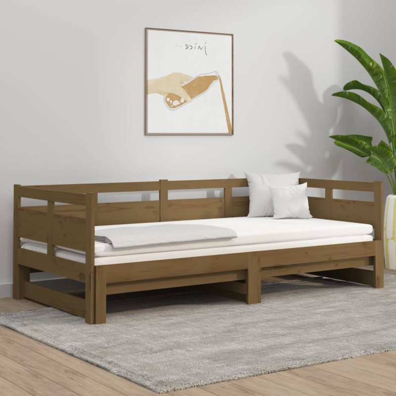 vidaXL Tagesbett Ausziehbar Honigbraun Massivholz Kiefer 2x(90x200) cm vidaXL Tagesbett Ausziehbar Honigbraun Massivholz Kiefer 2x(90x200) cm