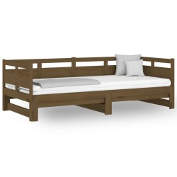 vidaXL Tagesbett Ausziehbar Honigbraun Massivholz Kiefer 2x(90x200) cm