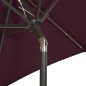 vidaXL Sonnenschirm mit LED-Leuchten Bordeauxrot 200x211 cm Aluminium