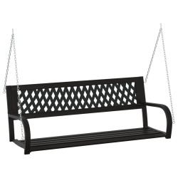 vidaXL Hollywoodschaukel 125 cm Stahl und Kunststoff Schwarz