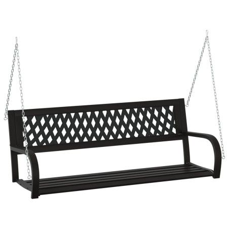 vidaXL Hollywoodschaukel 125 cm Stahl und Kunststoff Schwarz