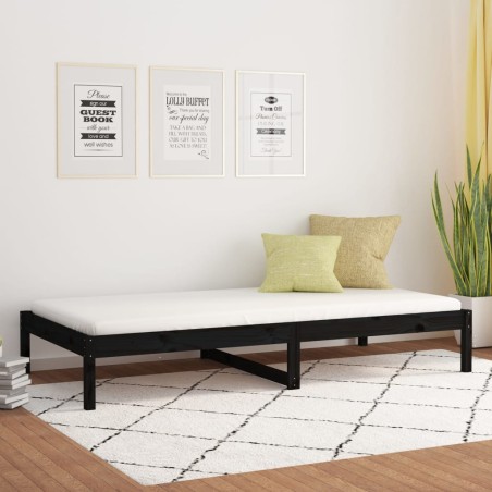 vidaXL Tagesbett Schwarz 90x190 cm Massivholz Kiefer