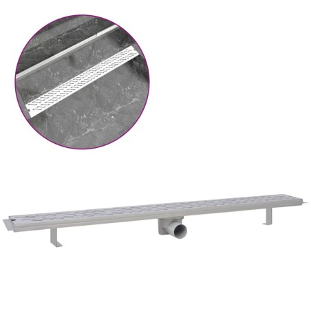 vidaXL Duschrinne 1030x140 mm Edelstahl Wellen-Design