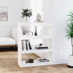 vidaXL Bücherregal Raumteiler Weiß 80x30x103,5 cm Massivholz Kiefer