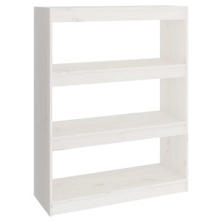 vidaXL Bücherregal Raumteiler Weiß 80x30x103,5 cm Massivholz Kiefer